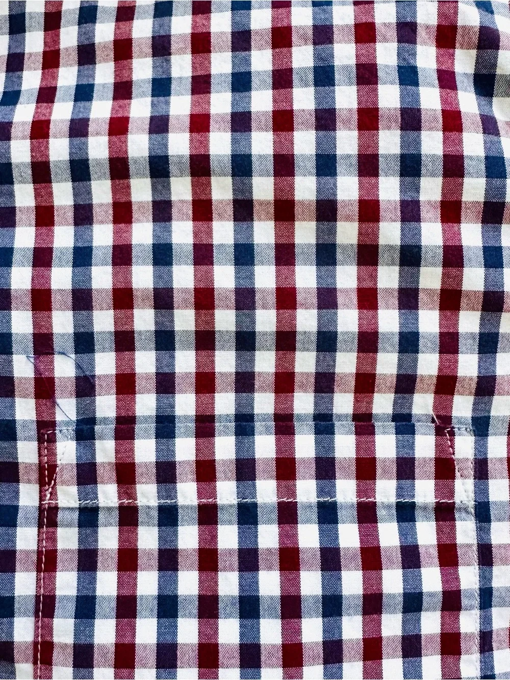 J. Crew Slim Fit Red Navy Gingham Button-Front Long Sleeve Shirt Men’s Sz L